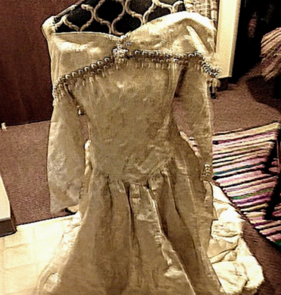 Cream and Gold Two-Piece Wedding Dress